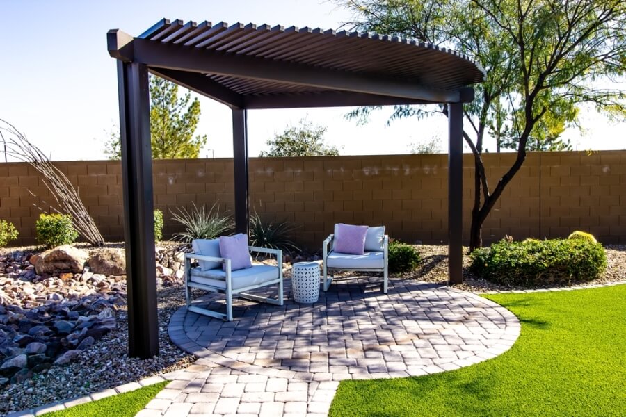 Backyard pergola landscaping near me