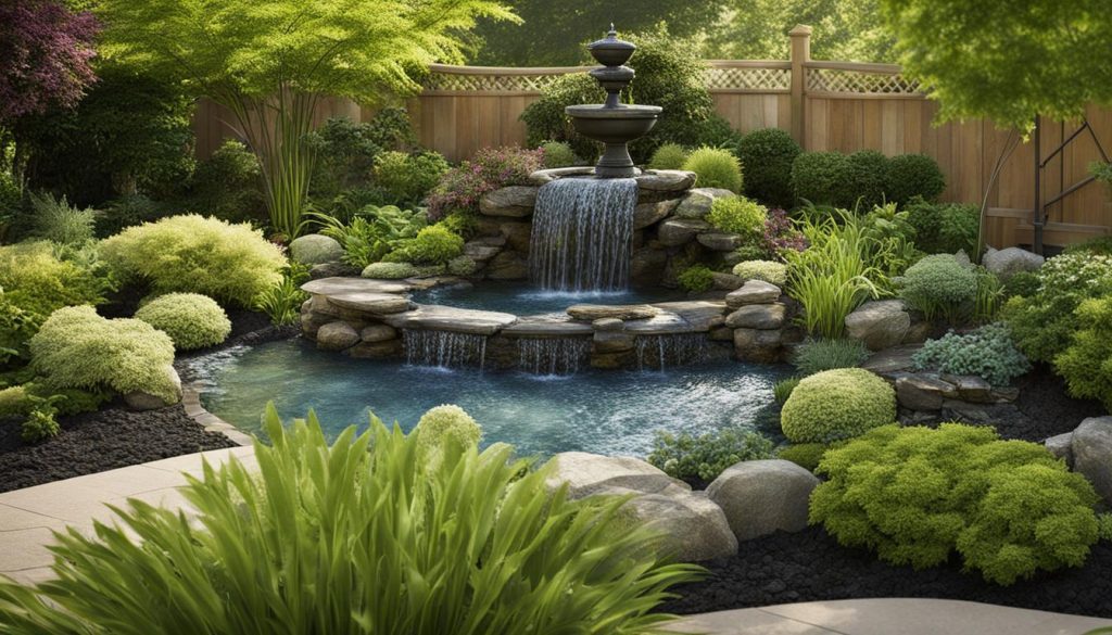 Water feature landscaping